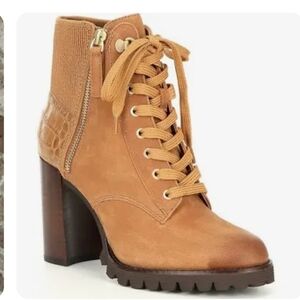 Gibson Latimer Camel Zip up Heeled Boot Size 5.5